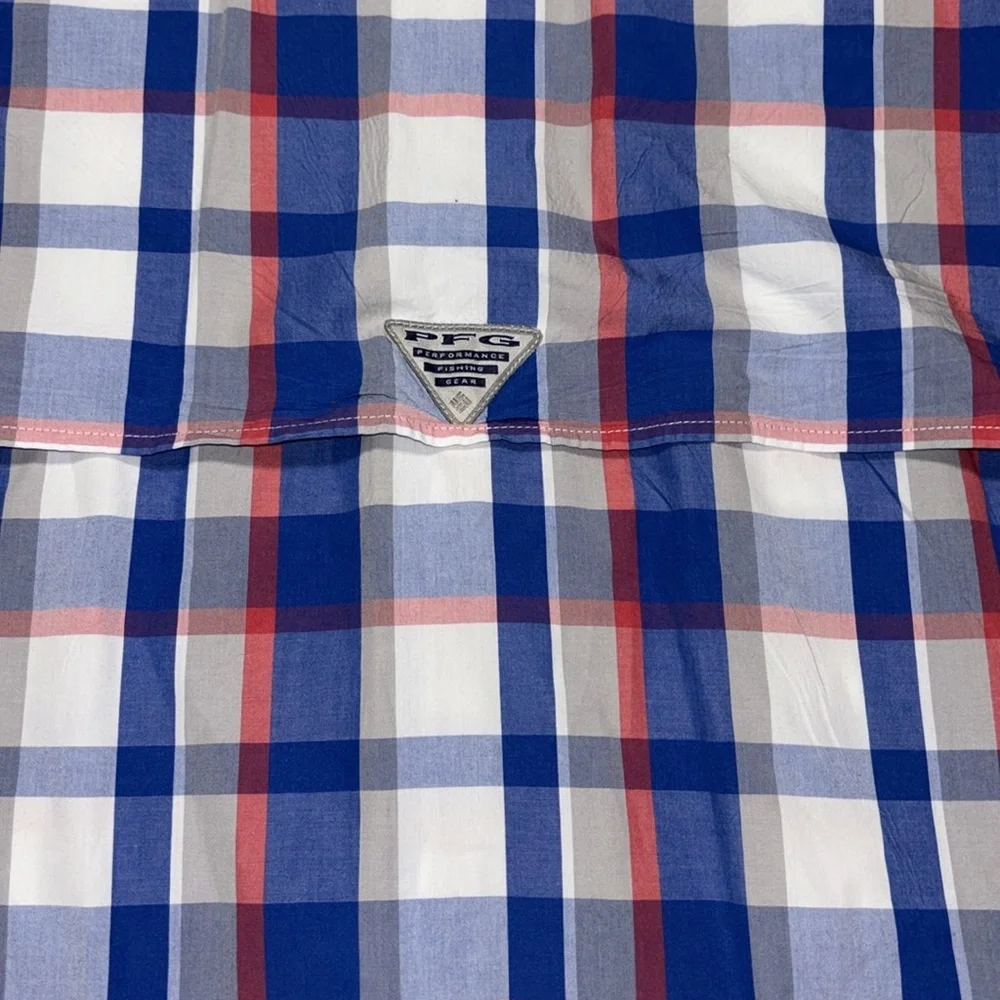 XL Columbia PFG Shirt Red white and Blue Memorial Day 4th of July Super Bonehead - Picture 5 of 6